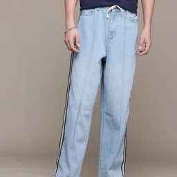 The Roadster Lifestyle Co. Pure Cotton Baggy Fit with Side Stripe Jeans-image-22
