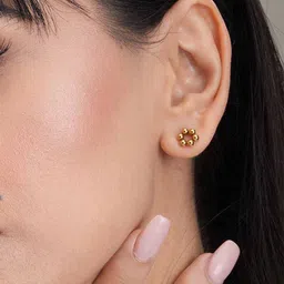 PALMONAS Gold Plated Circular Studs image 1