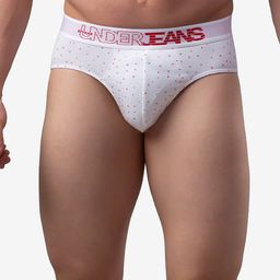 UnderJeans by Spykar Men White & Red Printed Basic Briefs PBS033-picture-38