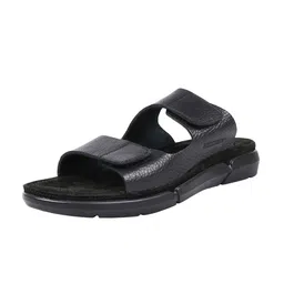 Hidesign Men Black Leather Comfort Sandals-picture-10