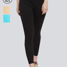 GRACIT Women Pack of 3 Solid Ankle-Length Leggings-picture-21