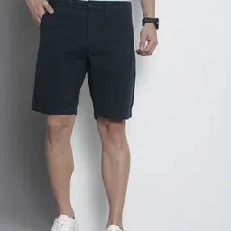 Nautica Men Navy Blue Solid Slim Fit Mid-Rise Regular Shorts-picture-34