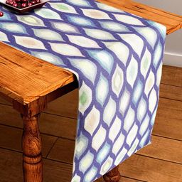 BELLA TRUE White & Blue Digital Printed Table Runner-picture-49