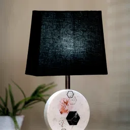 POSH-N-PLUSH Black Solid Hexagon Marble Lamp-image-67