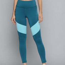 Alcis Women Blue Colourblocked Sport Tights-picture-38