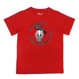 Disney by Wear Your Mind Boys Red Donald Duck Printed Pure Cotton T-shirt-image-11