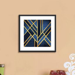 999Store Blue & Gold Abstract Cotton Canvas Digitally Printed Wall Art-picture-19