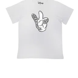 Disney by Wear Your Mind Boys WhiteGrey Printed Cotton Pure Cotton T-shirt-picture-49