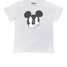 Disney by Wear Your Mind Boys White Mickey Mouse Printed Cotton T-shirt-picture-45