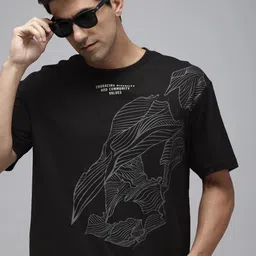 SPYKAR Graphic Printed Drop-Shoulder Sleeves Relaxed Fit T-shirt-picture-30