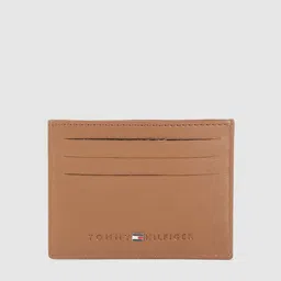 Tommy Hilfiger Men Tan Brown Solid Leather Card Holder-image-46