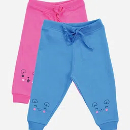 Bodycare First Infant Girls Pack Of 2 Solid Slim-Fit Joggers-picture-24
