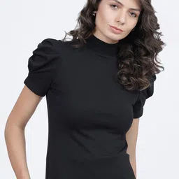 Tokyo Talkies Black Solid Regular Top-picture-23