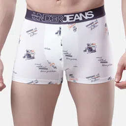 UnderJeans by Spykar Men White & Grey Printed Trunks UJMTRPTS028-picture-35