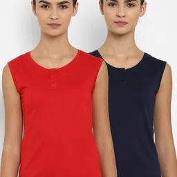 appulse Women Pack of 2 Solid Henley Neck Slim Fit T-shirts-picture-31