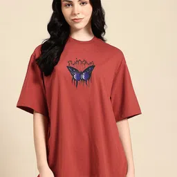 Hang and wear Printed Drop-Shoulder Sleeves Relaxed Fit Pure Cotton T-shirt-image-19