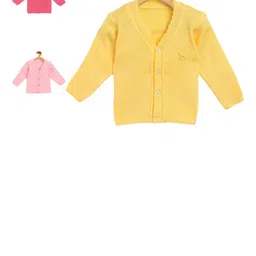 FABNEST Kids Pack Of 3 Solid Sustainable Acrylic Cardigan Sweaters-picture-55