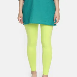 Dollar Missy Women Lime Green Solid Ankle Length Leggings-picture-33