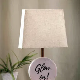 POSH-N-PLUSH Beige Glow On Marble Bedside Standard Table Lamp-image-77