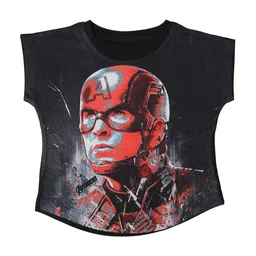 Marvel by Wear Your Mind Girls Black & Grey Printed Top-picture-33