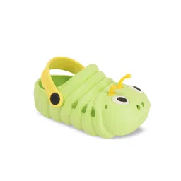 Yellow Bee Girls Green Bee Bug Pattern Clogs-picture-40
