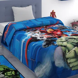 Marvel Blue & Red Avengers AC Room 300 GSM Single Bed Comforter-picture-14