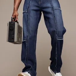 The Roadster Life Co. Men Loose Relaxed Fit Light Fade Pure Cotton Jeans-image-60