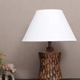 THE LIGHT STORE Brown & White Solid Frustum Table Lamp-picture-40