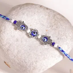Voylla Hamsa Hand Evil Eye Beaded Thread Rakhi image 1