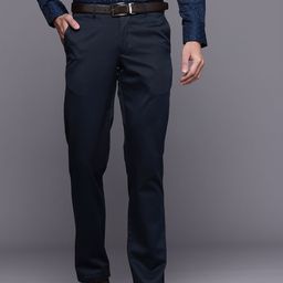 Louis Philippe Men Slim Fit Pure Cotton Formal Trousers-picture-9
