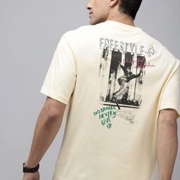 SPYKAR Graphic Printed Drop-Shoulder Sleeves Relaxed Fit T-shirt-picture-16