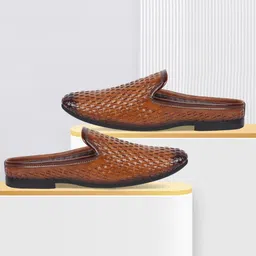 FAUSTO Men Textured Lightweight Slip-On Mojaris-picture-26