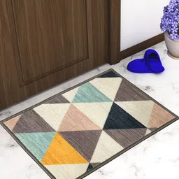 Athom Trendz Brown & Off-White Patterned Anti-Skid Doormat-image-16