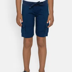 Pepe Jeans Boys Blue Solid Regular Fit Cargo Shorts-picture-17