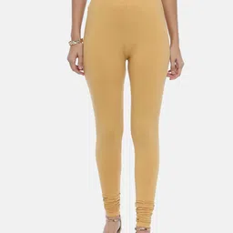 Souchii Women Beige Solid Slim-Fit Churidar-Length Leggings-image-52