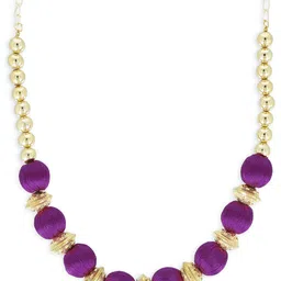 AKSHARA Girls Gold-Toned & Purple Alloy Gold-Plated Handcrafted Necklace-image-25