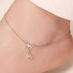 Zavya Rhodium-Plated Artificial Stones Anklet-picture-26