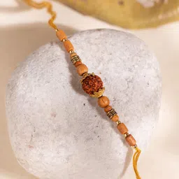Voylla Rudrakshi Beaded Thresd Rakhi image 1