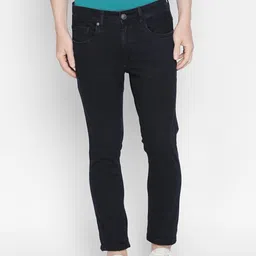 Basics Men Navy Blue Regular Fit Low-Rise Clean Look Stretchable Jeans-picture-31
