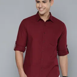 HERE&NOW Men Maroon Slim Fit Casual Shirt-picture-26