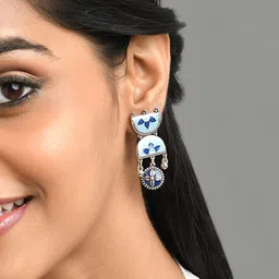 Fida Silver-Plated Geometric Drop Earrings-picture-13