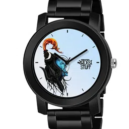 SWADESI STUFF Men Black Printed Dial & Black Analogue Watch metal black 20b-picture-21