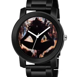 SWADESI STUFF Men Black Printed Dial Bracelet Style Straps Analogue Watch metal black 4b-picture-15