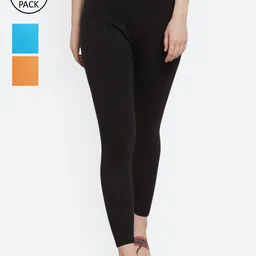 GRACIT Women Pack of 3 Solid Ankle-Length Leggings-image-99