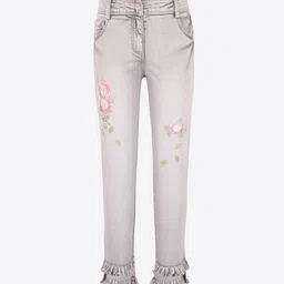 CUTECUMBER Girls Grey Regular Fit Jeans-picture-16