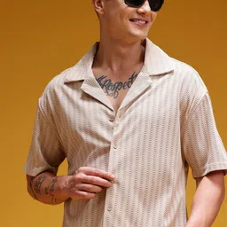 HERE&NOW Men Semi Sheer Relaxed Shirt-picture-30