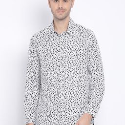 Oxolloxo Men White & Black Regular Fit Printed Casual Shirt-picture-32