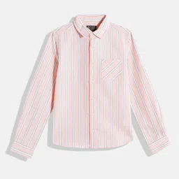 HERE&NOW Boys Opaque Striped Cotton Casual Shirt-picture-36