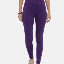 Souchii Women Violet Solid Slim-Fit Ankle-Length Leggings-image-98