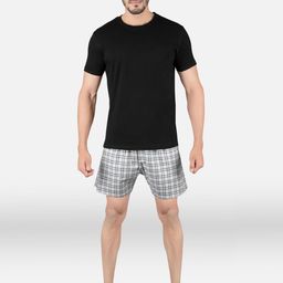 XYXX Men Off White & Black Night Suit-picture-36